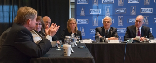 U.S. Senator Bob Casey spent the morning at Lycoming College discussing local economic development issues with a number of Williamsport and Lycoming County officials and business owners.