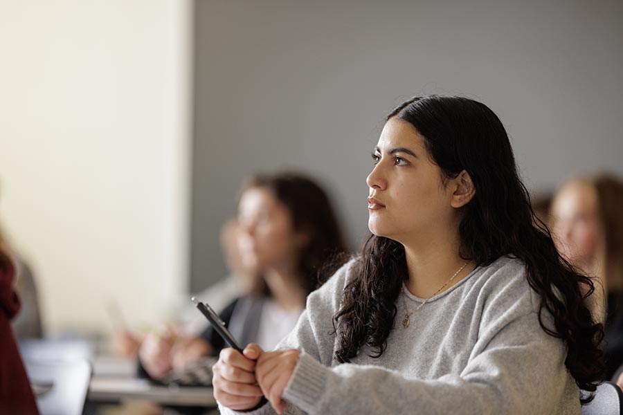 Student in a classroom
