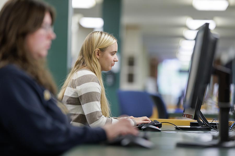 Students on computers