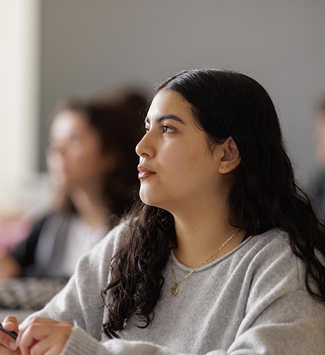 Student in classroom