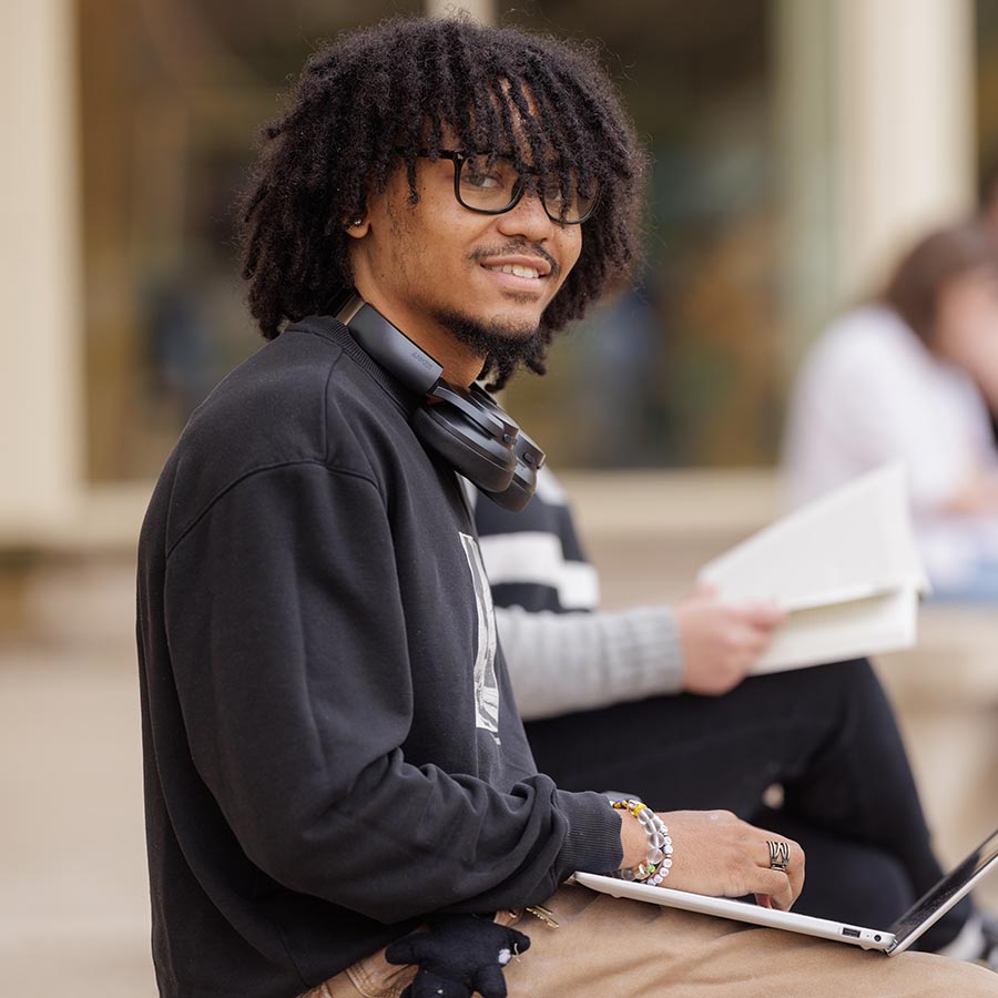 Student on laptop