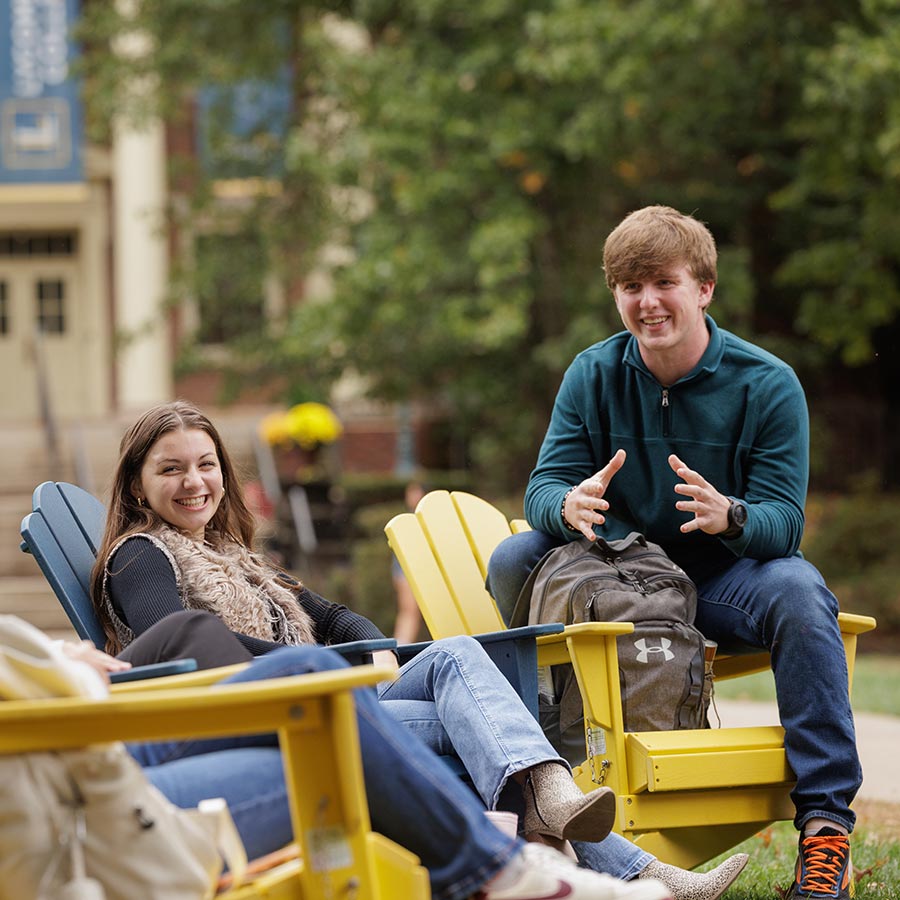 Students gathered on the quad