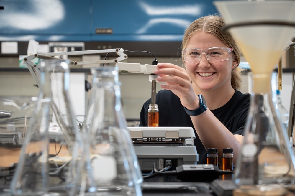 Student working in lab