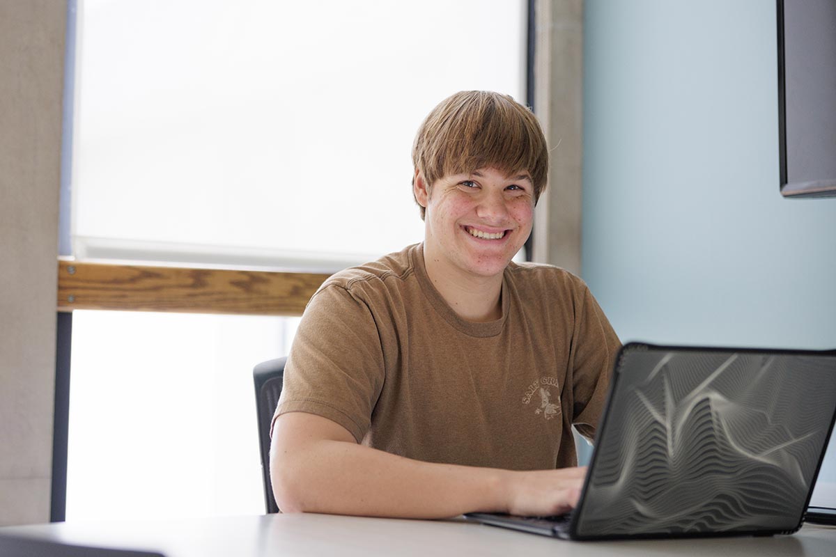 Student on laptop