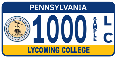 Lycoming College License Plate
