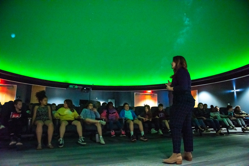 Lycoming College planetarium takes third graders on a trip around the solar system