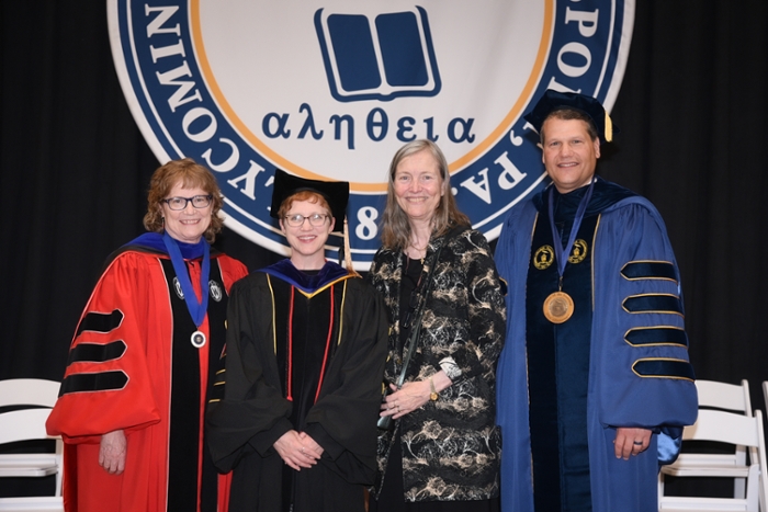 Provost Sandra Kingery, Braham, Cathy Andrews, President Chip Edmonds