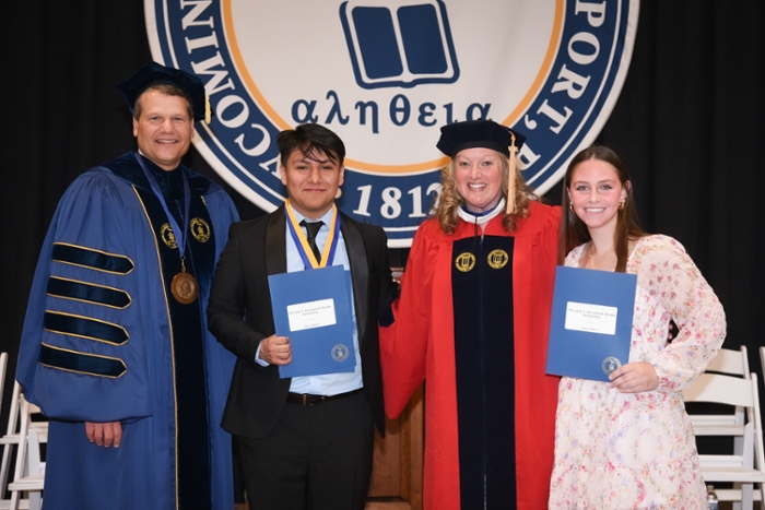 President Chip Edmonds, Jimenez, Vice President for Student Affairs and Success Suzanne O’Driscoll, Balgavy