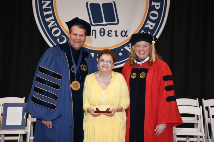 President Chip Edmonds, Houseknecht, Vice President for Student Affairs and Success Suzanne O’Driscoll