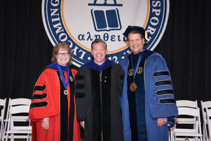 Provost Sandra Kingery, Pearl, President Chip Edmonds