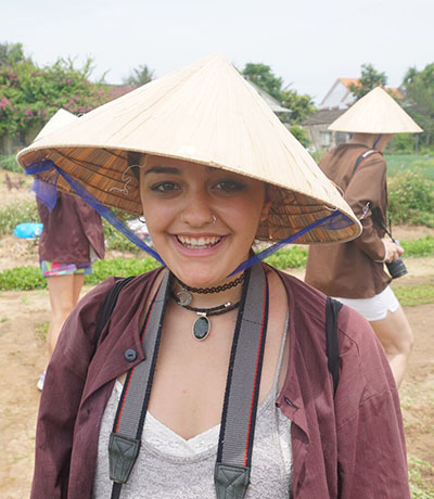 Kendyl Cartagena on a visit to a farm in the Tra Que Vegetable Village outside Hoi An.