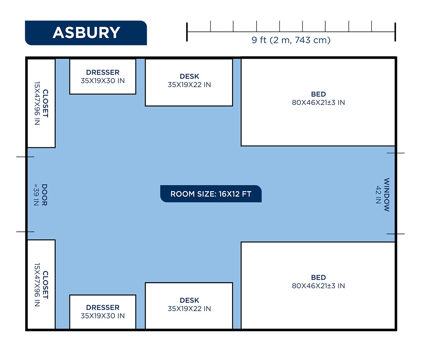 Asbury room layout